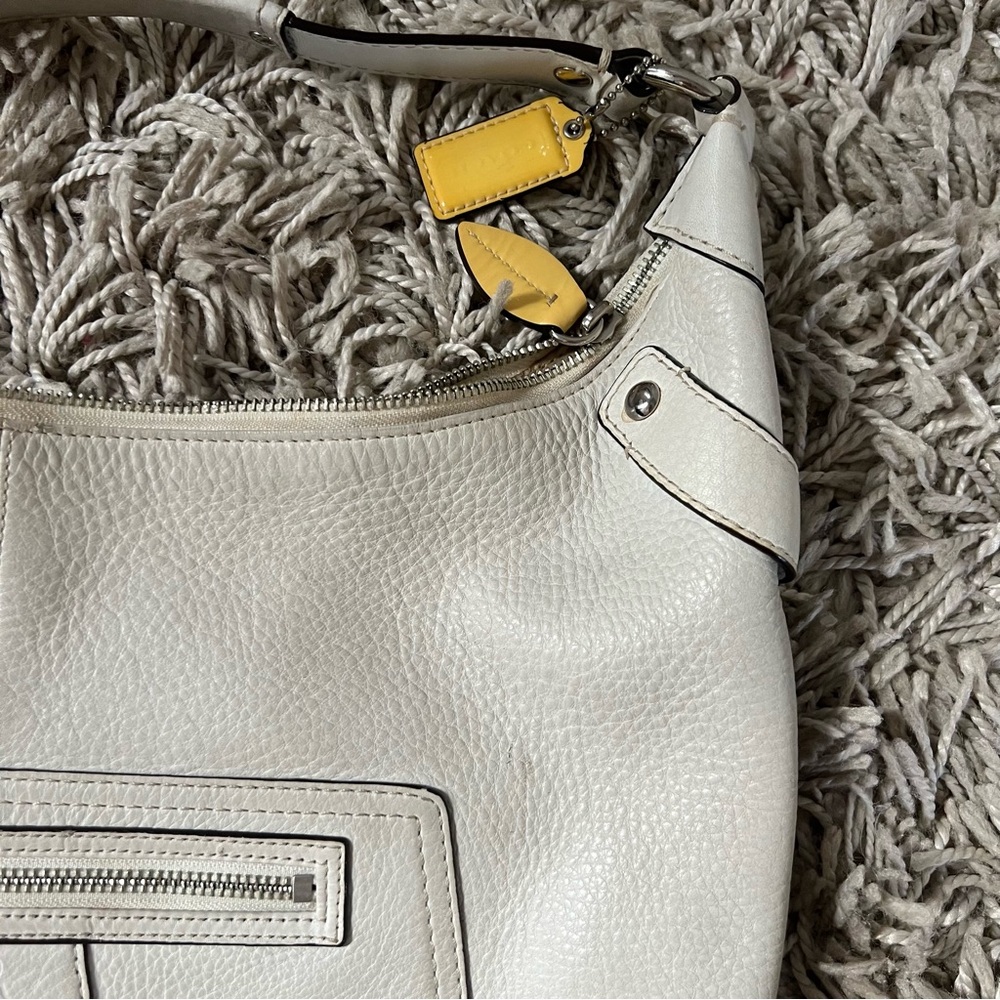 White Leather Coach Bag - Picture 10 of 12